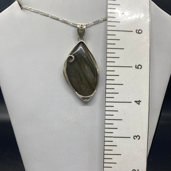 Labradorite pendant SS  -TM973