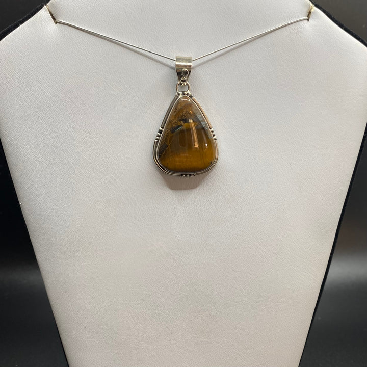 Tiger Eye Hematite SS Pendant-TM219