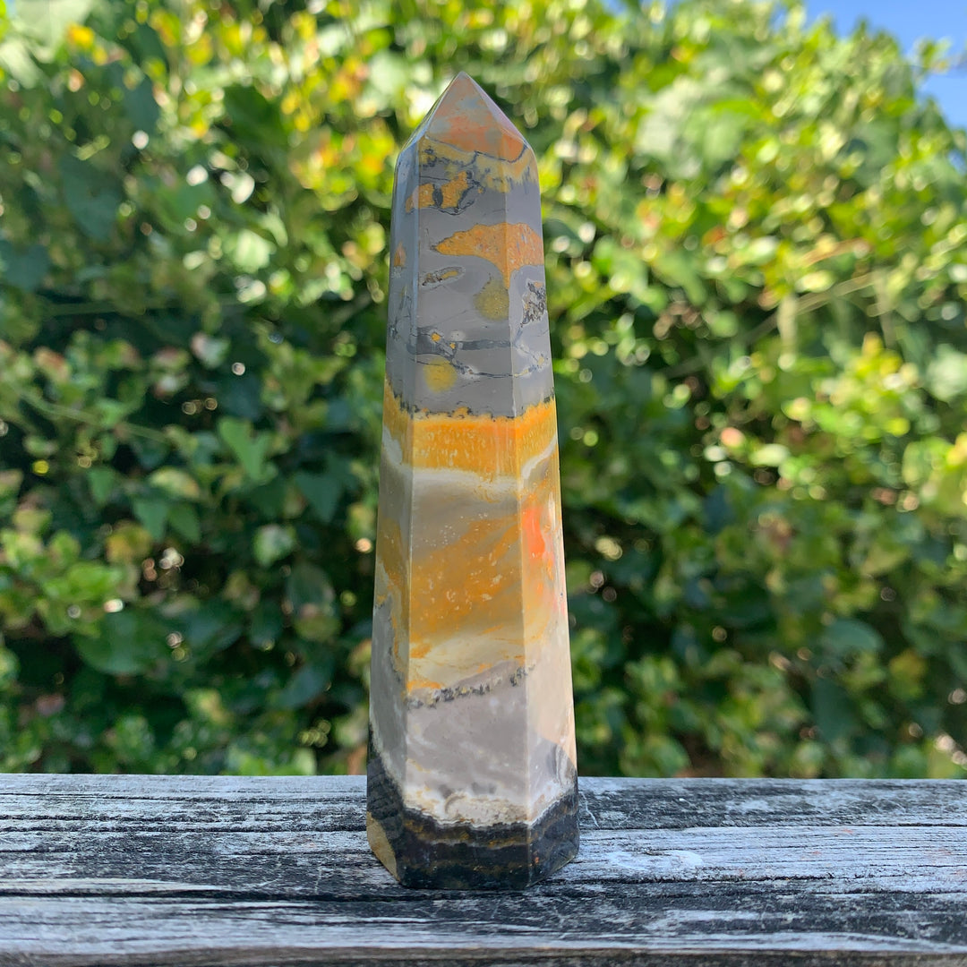 Bumblebee Jasper Obelisk 3"-4" OT4