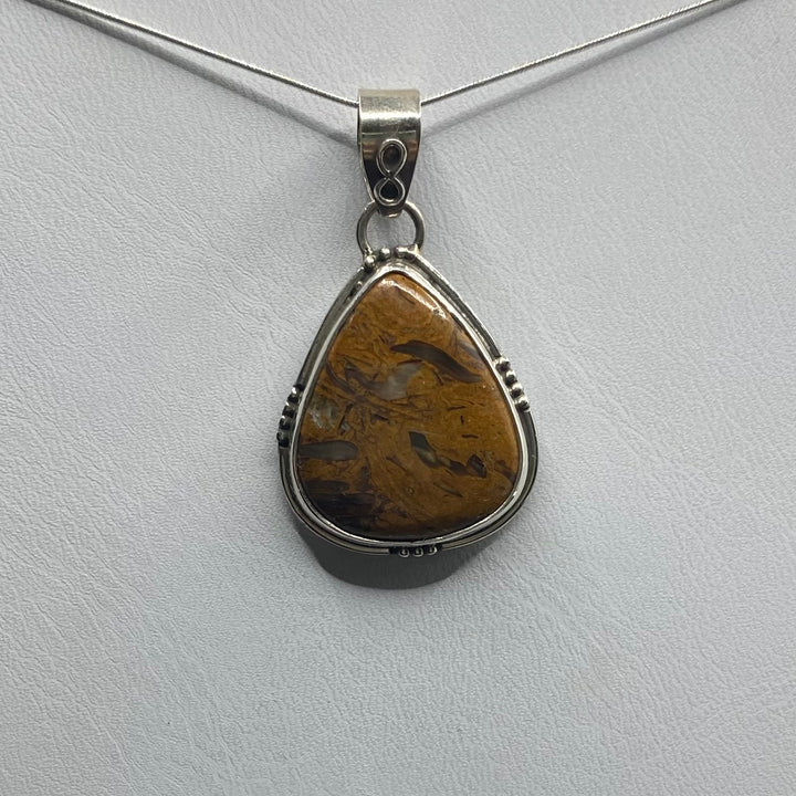 Pietersite Teardrop SS Pendant-TM184