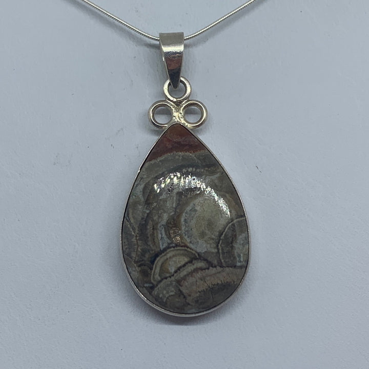 Mushroom Jasper Pendant SS P9