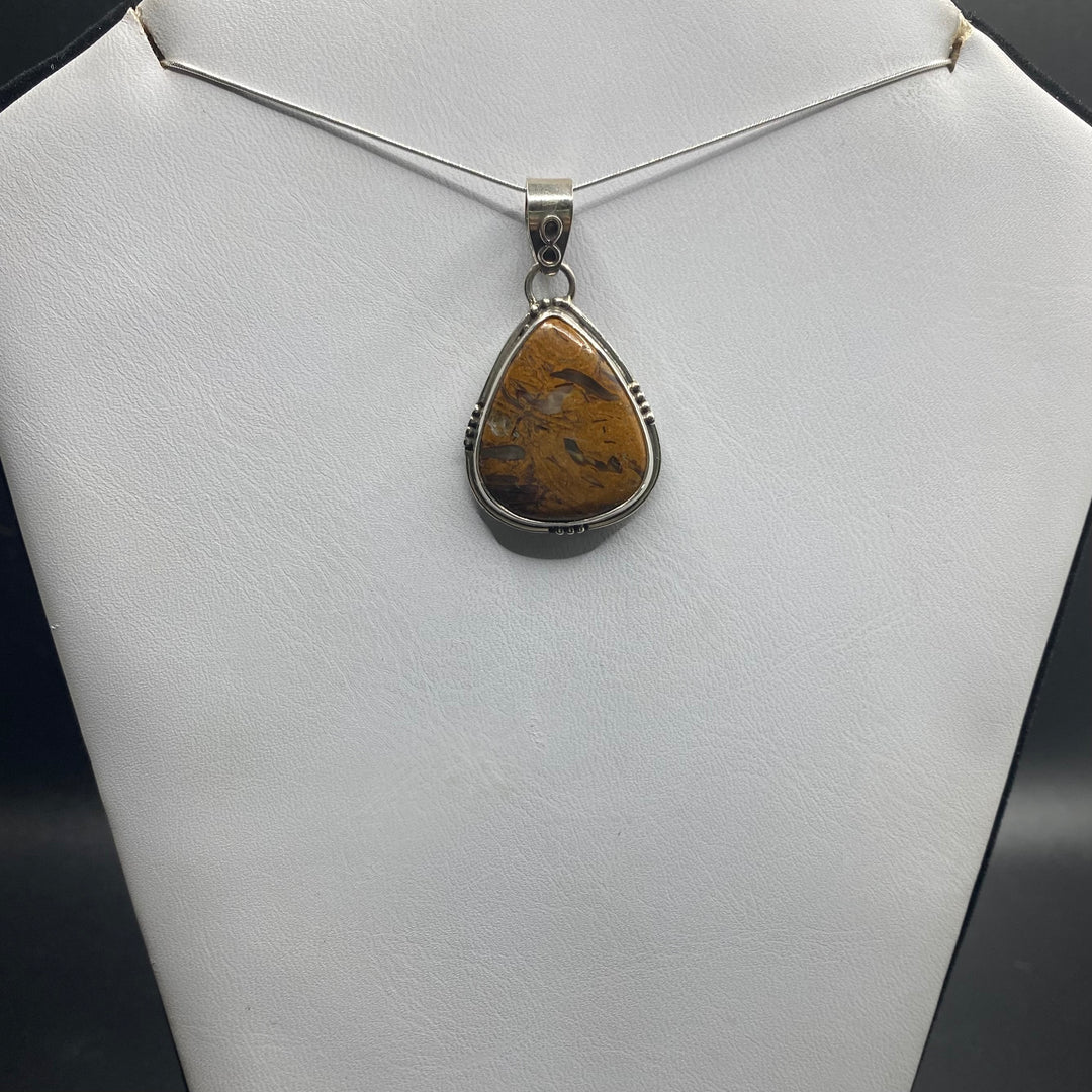 Pietersite Teardrop SS Pendant-TM184