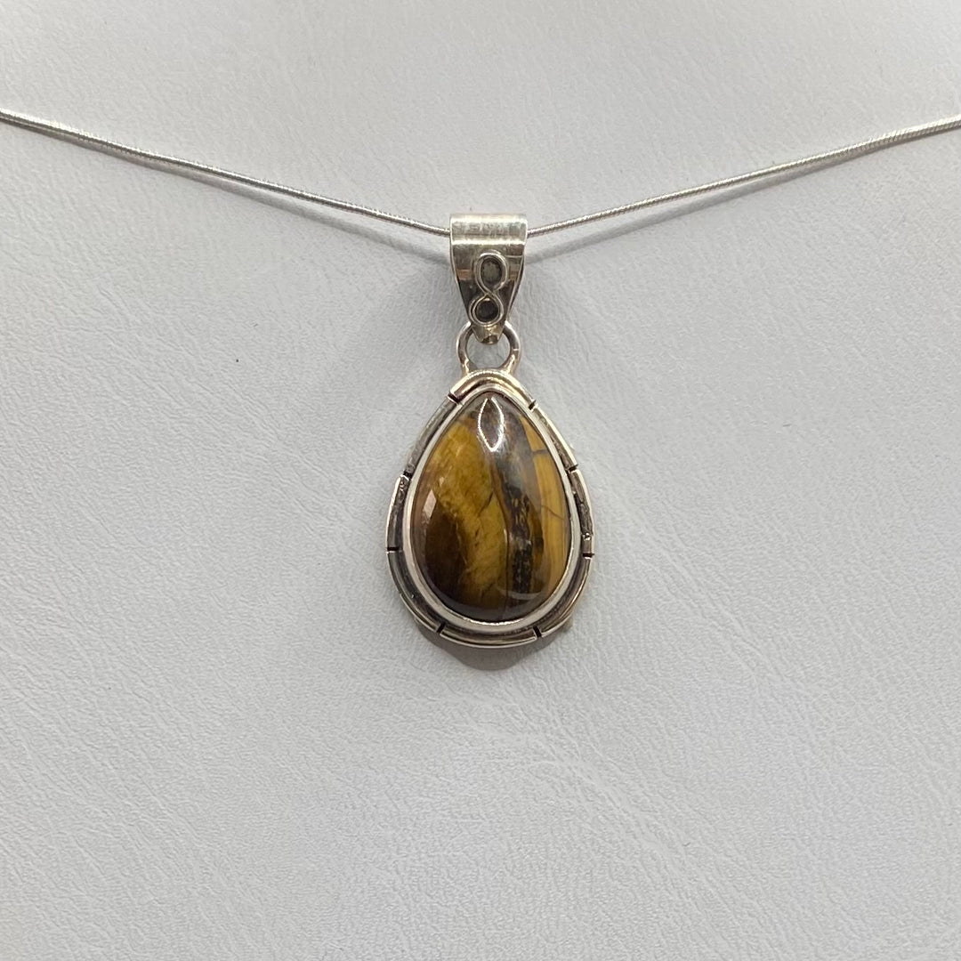 Tigers Eye SS Pendant-TM229