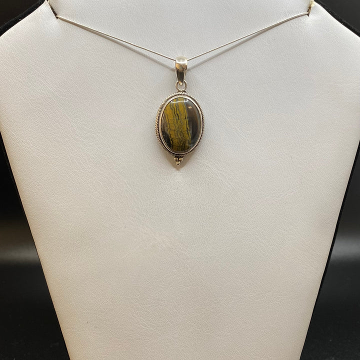 Tiger Eye Hematite SS Pendant-TM240