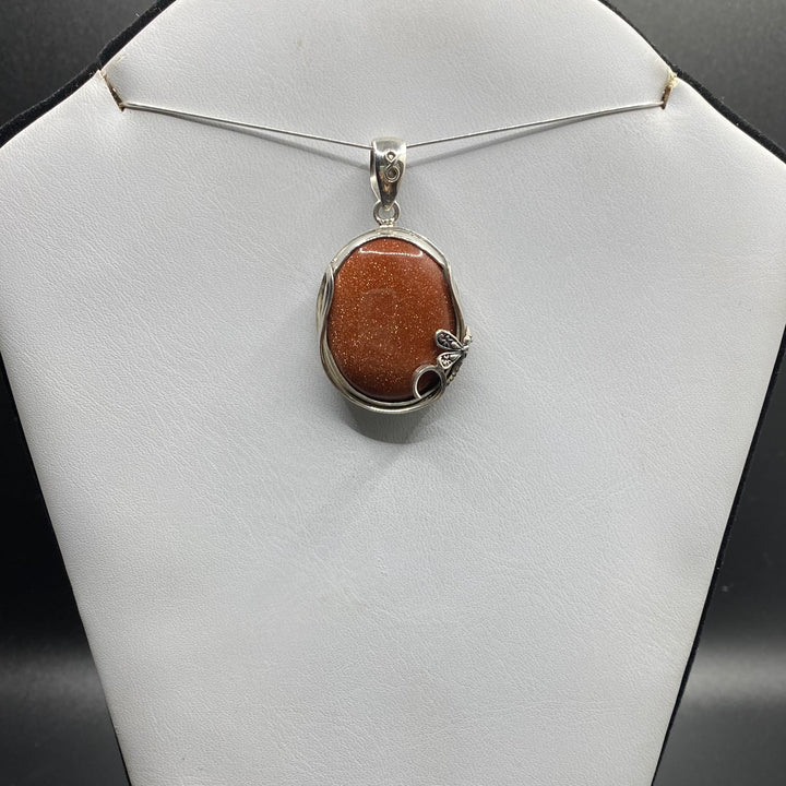 Goldstone Oval SS Pendant-TM150