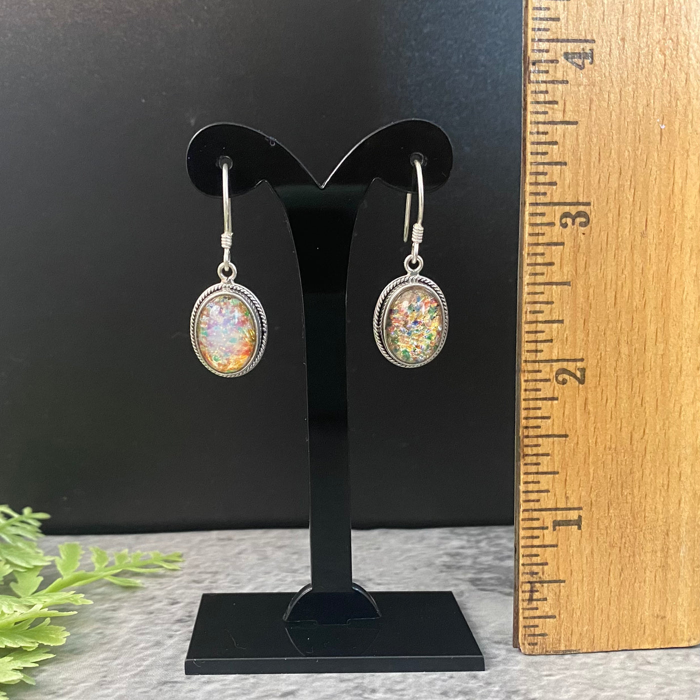 Opal Syn  Yellow Oval Wire SS Earring-TM058