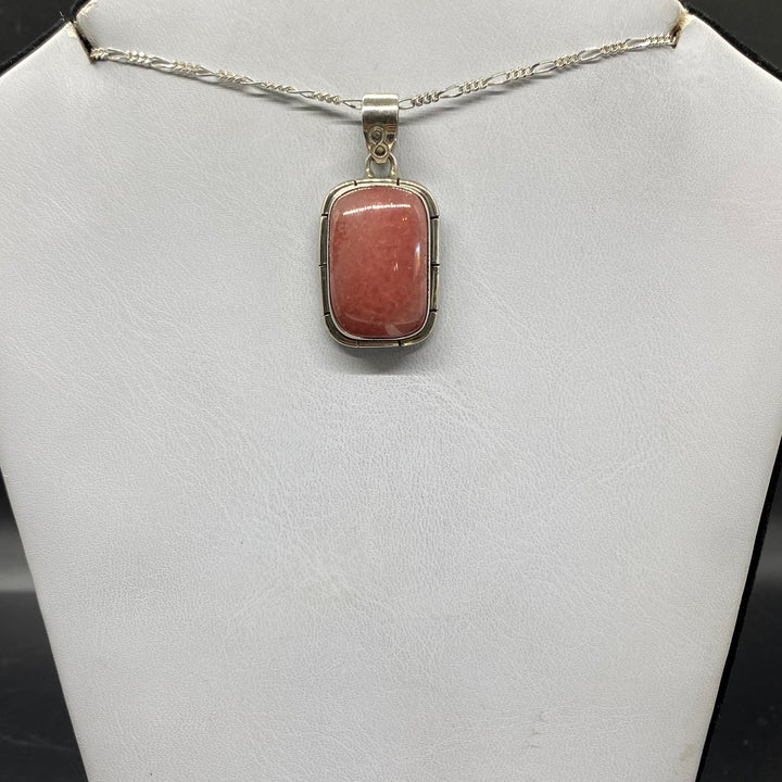 Rhodochrosite SS Pendant-TM1523