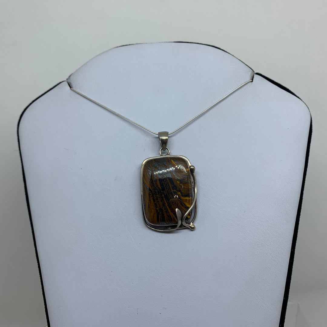 Tiger Eye Pendant SS P7