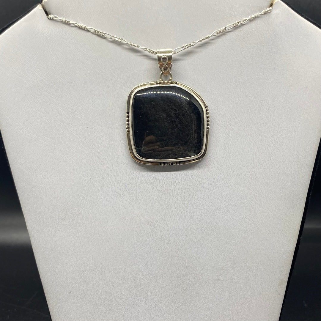 Silversheen Obsidian pendant SS  -TM968