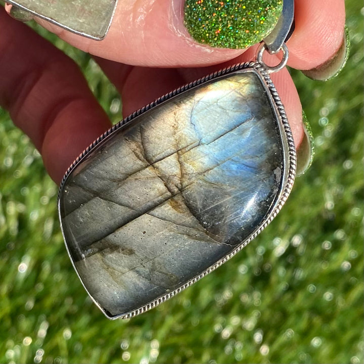 Labradorite pendant SS  -TM971