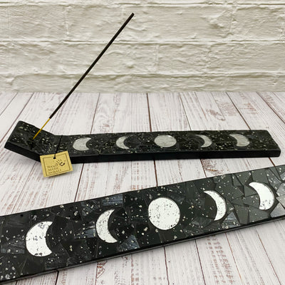 Moon Phases Glass Mosaic Incense Holder (Large)