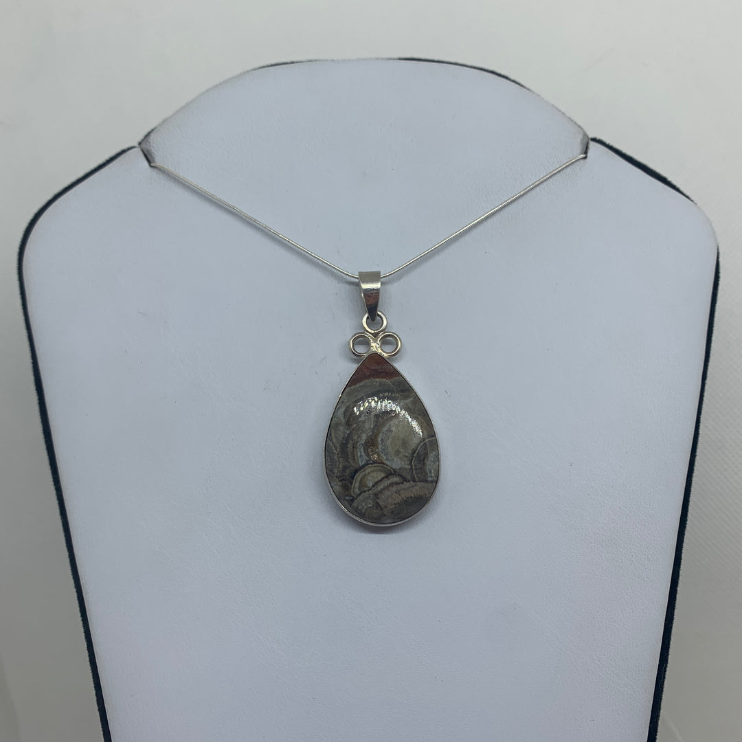 Mushroom Jasper Pendant SS P9