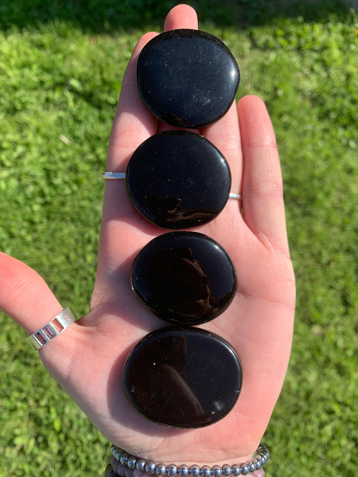 Black Obsidian Flat Stone