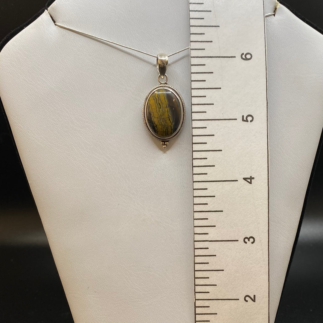 Tiger Eye Hematite SS Pendant-TM240