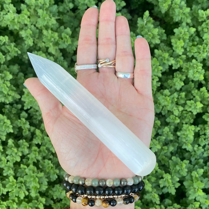 Massage Wand Large White Selenite