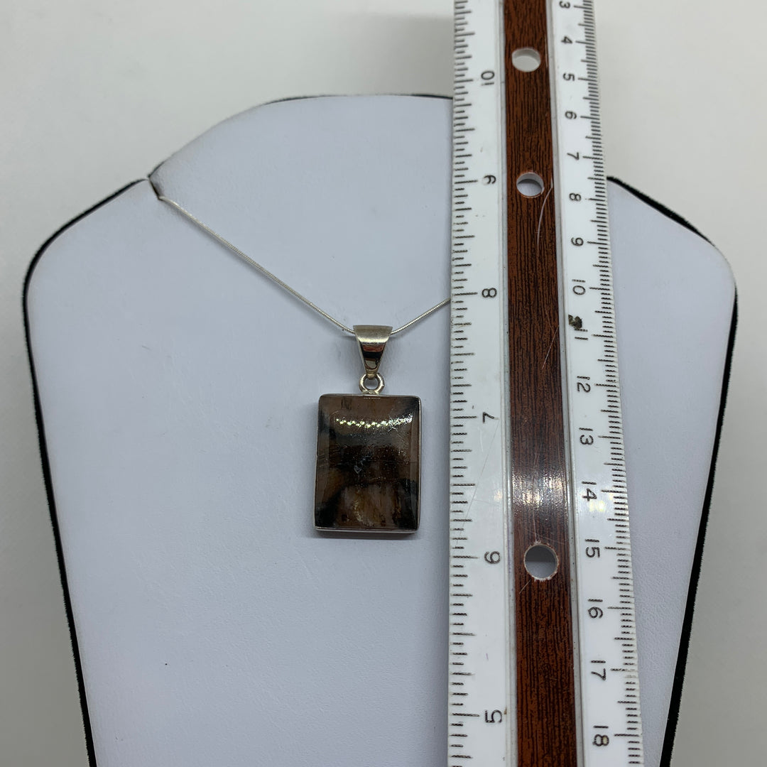 Chiastolite Pendant SS P7