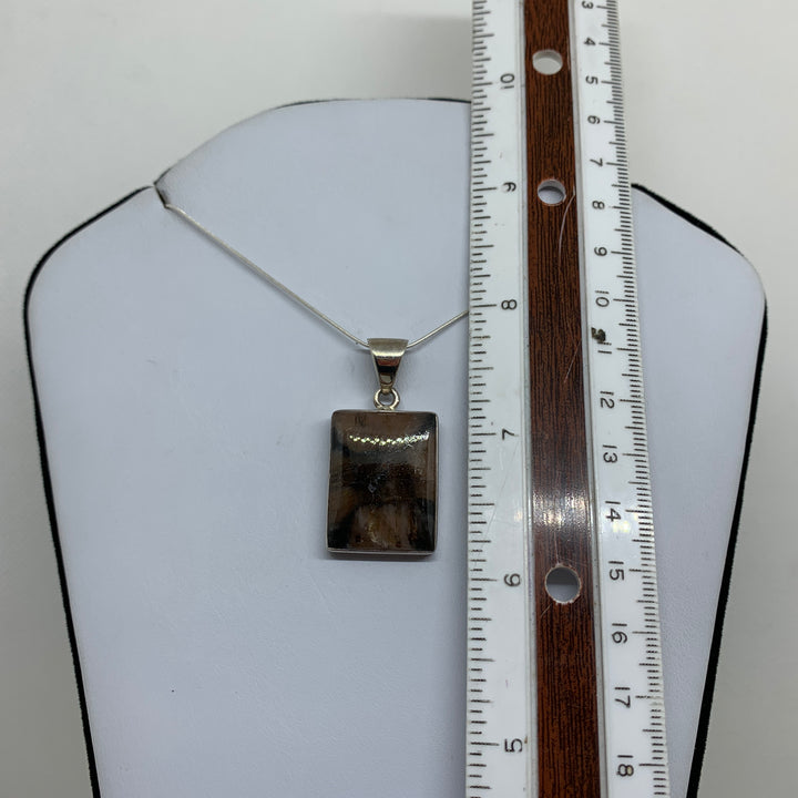 Chiastolite Pendant SS P7