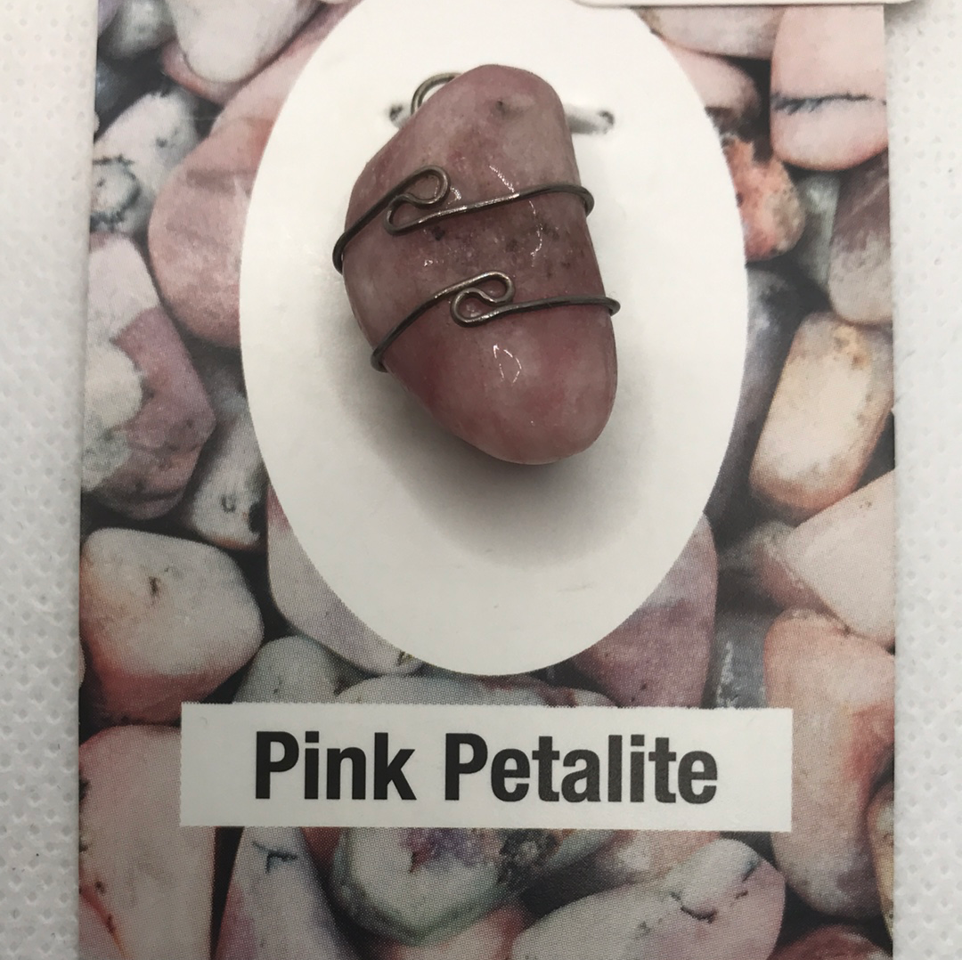 Petalite- Pink Wrapped Pendant