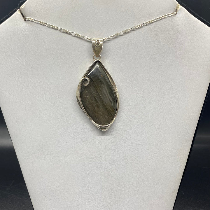 Labradorite pendant SS  -TM973