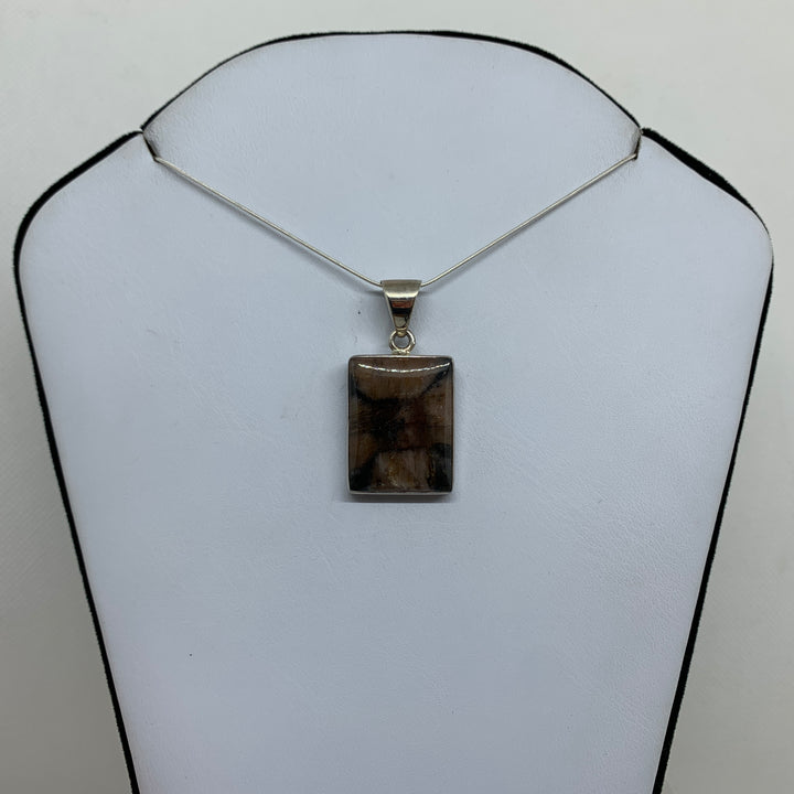 Chiastolite Pendant SS P7