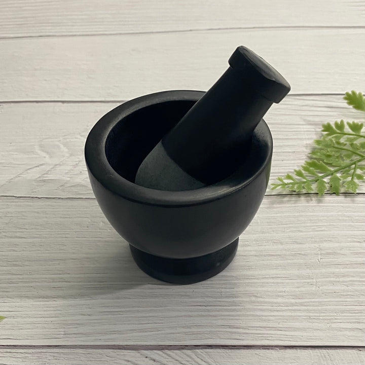 Soapstone Mortar & Pestle Small Black