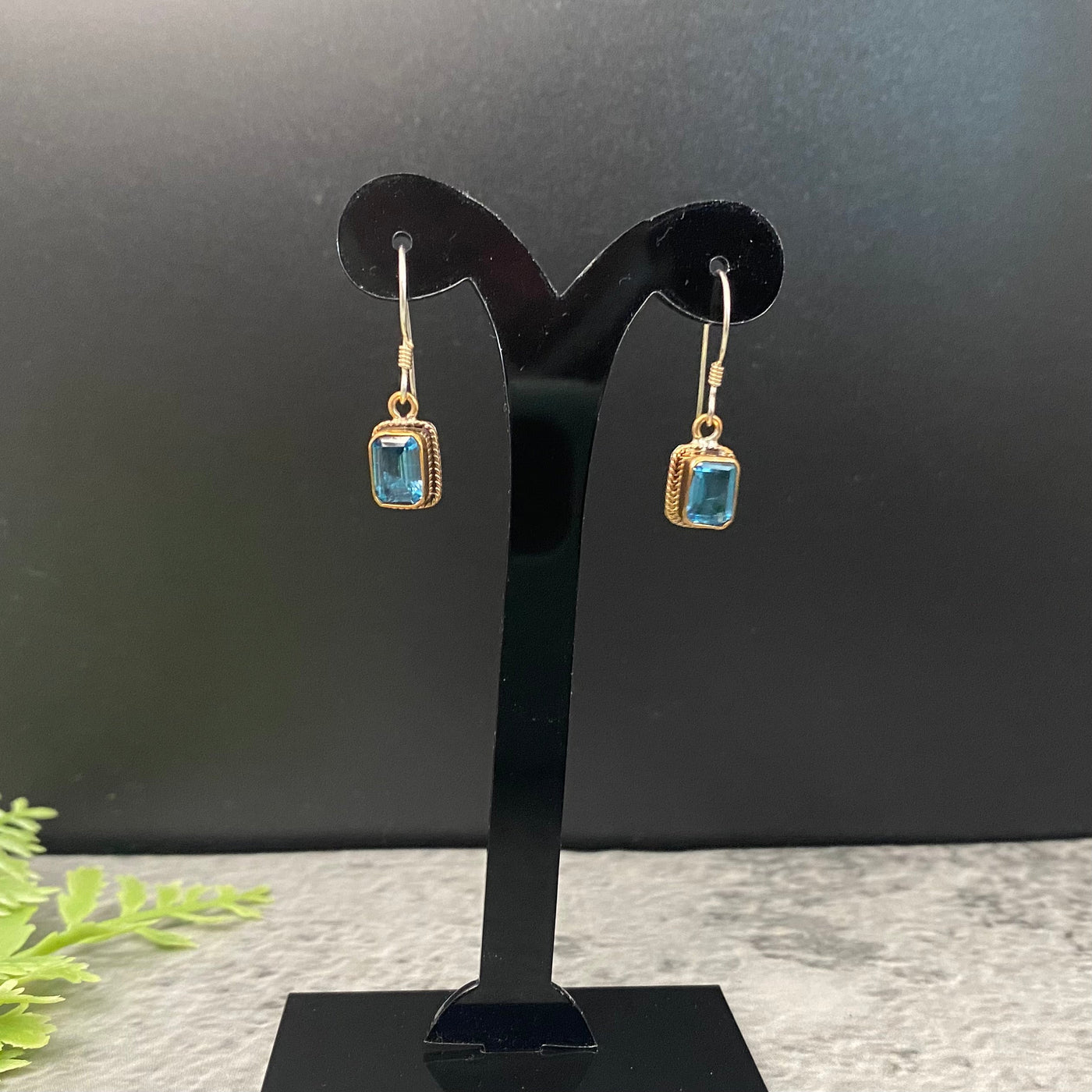 Blue Topaz Wire Earrings GF -TM017a