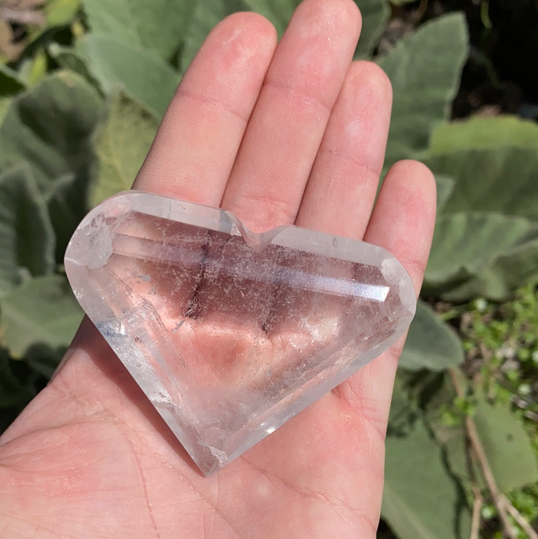 Clear Quartz Faceted Heart-HT3-9