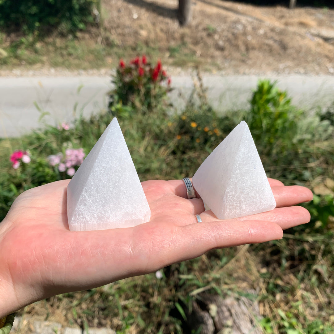 Selenite Pyramid Medium