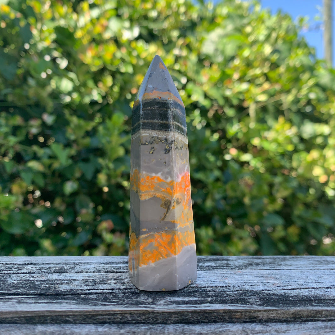 Bumblebee Jasper Obelisk 3"-4" OT4