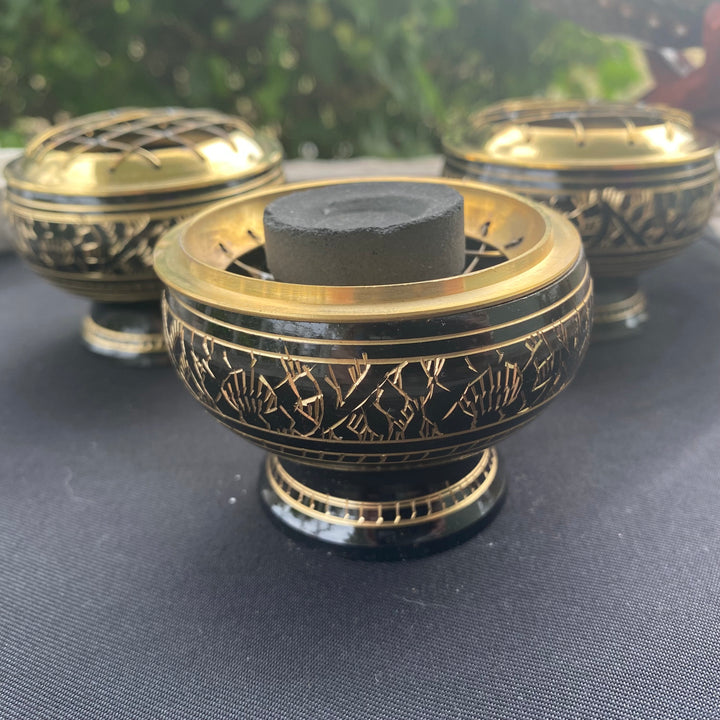 Brass Charcoal Burner  - Black