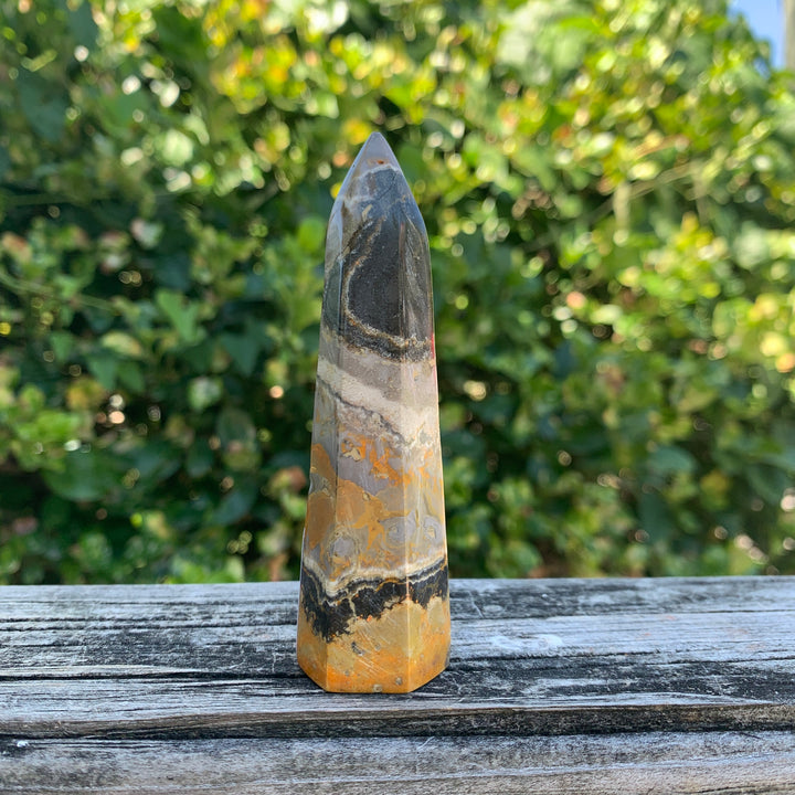 Bumblebee Jasper Obelisk 3"-4" OT4