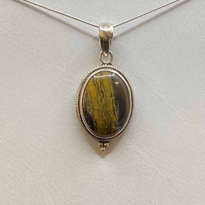 Tiger Eye Hematite SS Pendant-TM240