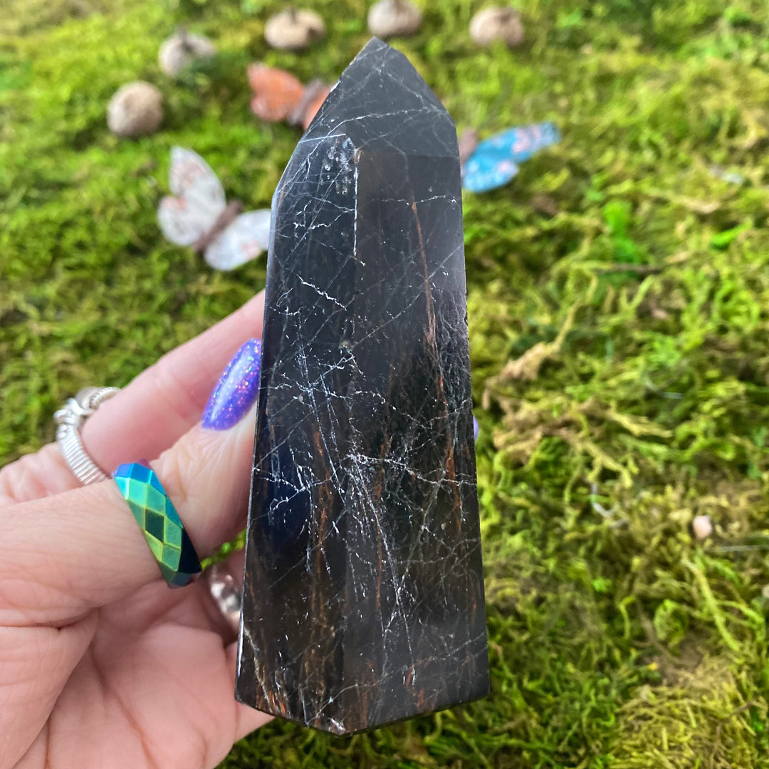 Black Tourmaline Red Jasper Point PT40-4