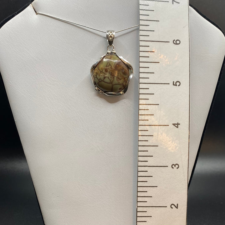 Oregon Blood Agate SS Pendant-TM177