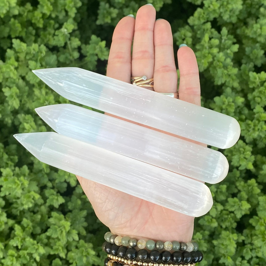 Massage Wand Large White Selenite