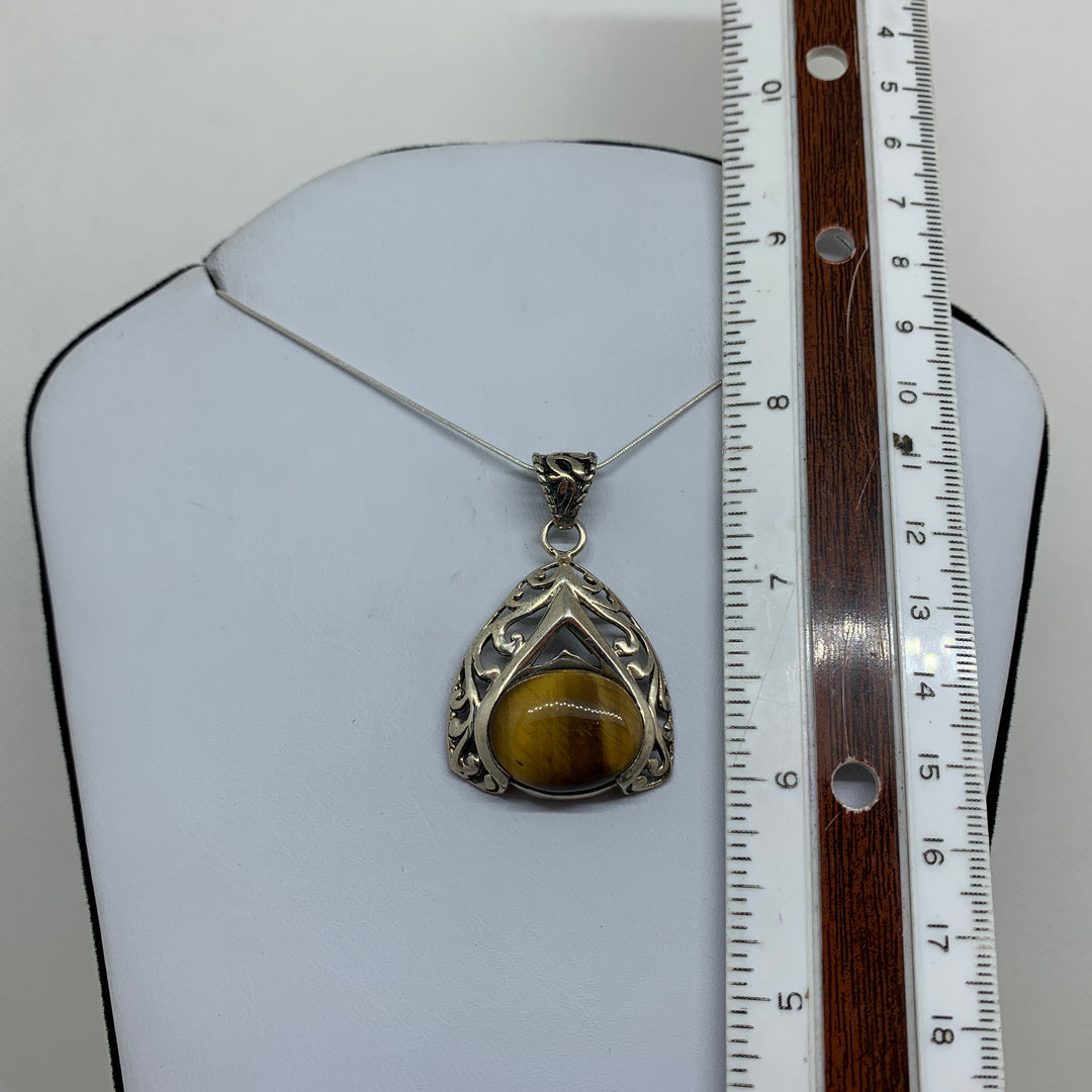 Tigers Eye Pendant SS CCEP167