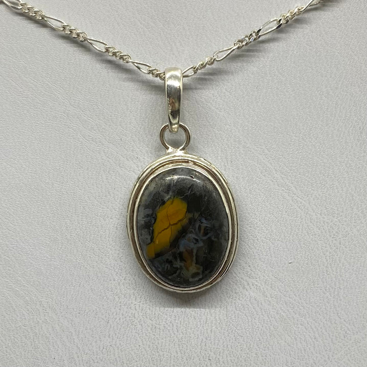 Painted Jasper SS Pendant-TM1636