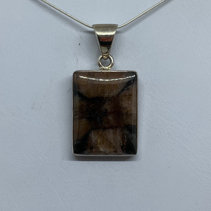 Chiastolite Pendant SS P7