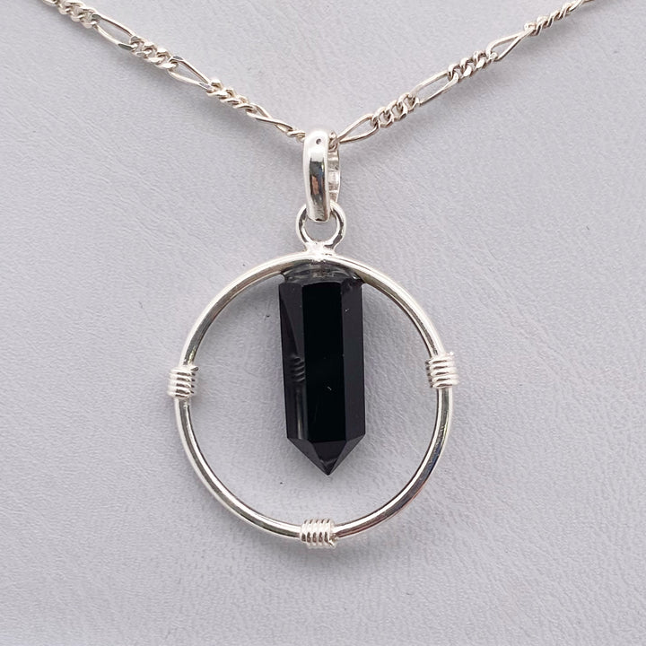 Black Onyx Pendant SS  - MNS910