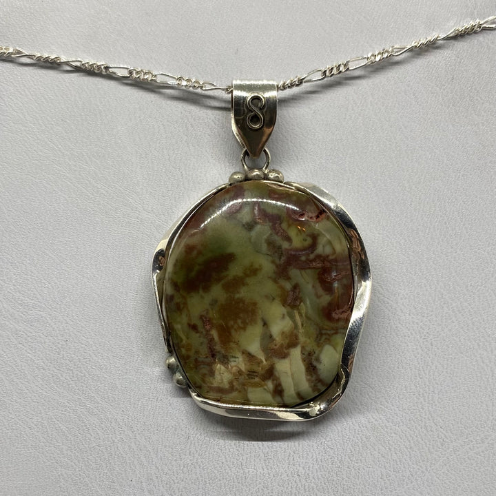 Oregon Blood Agate SS Pendant TM1549