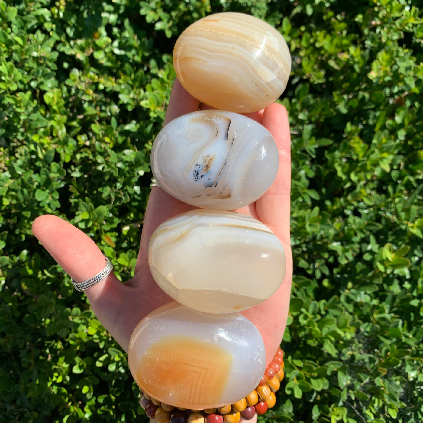 Banded Agate Palm Stone PS29-3WZ