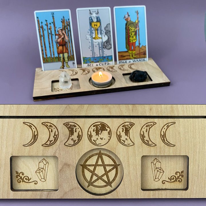 3 Tarot Card Holder - Pentacle - Natural