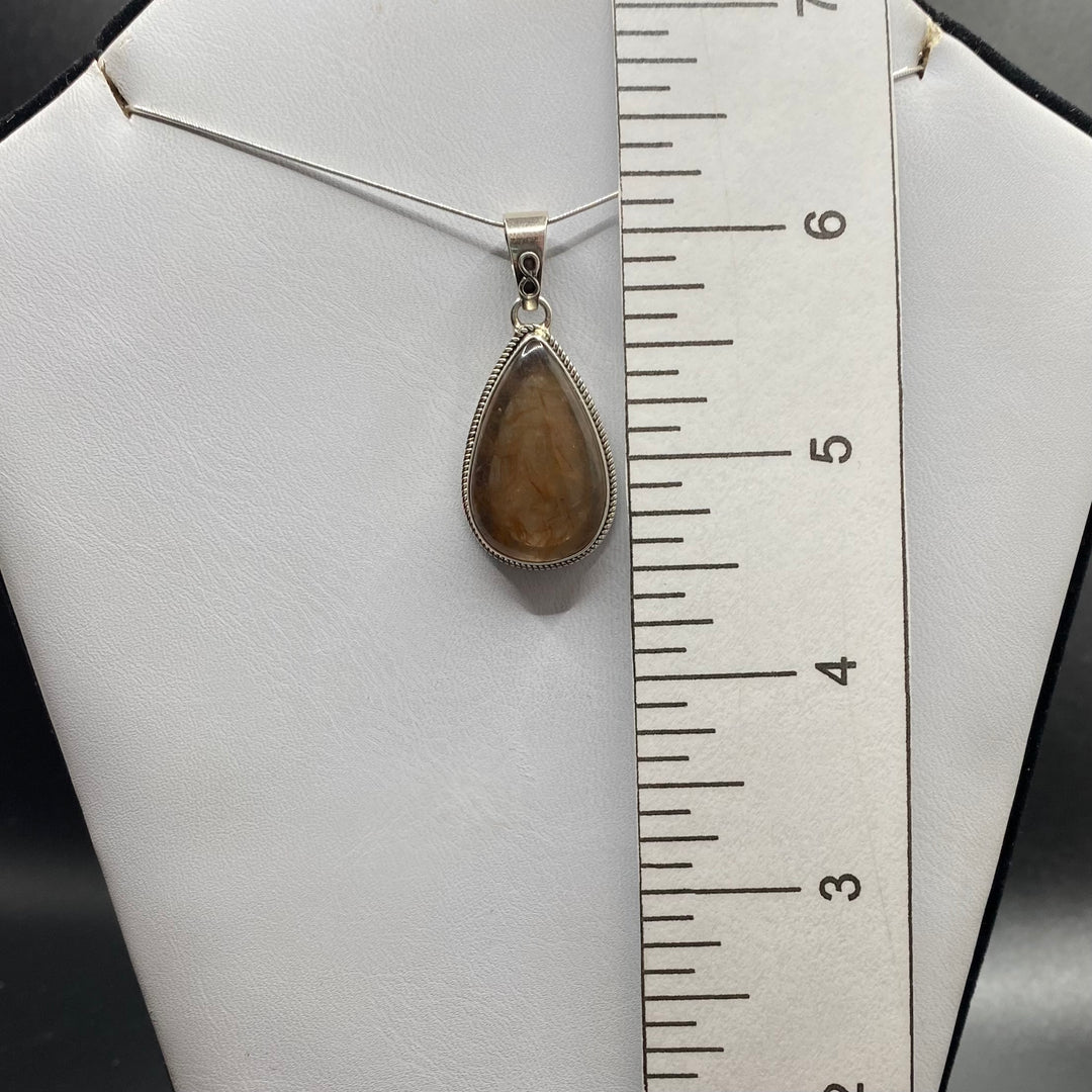 Hematoid Quartz SS Pendant-TM143