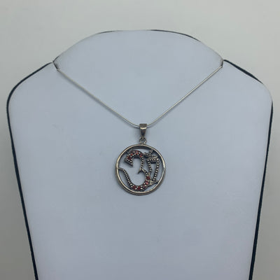 OM with Stones Pendant SS P6