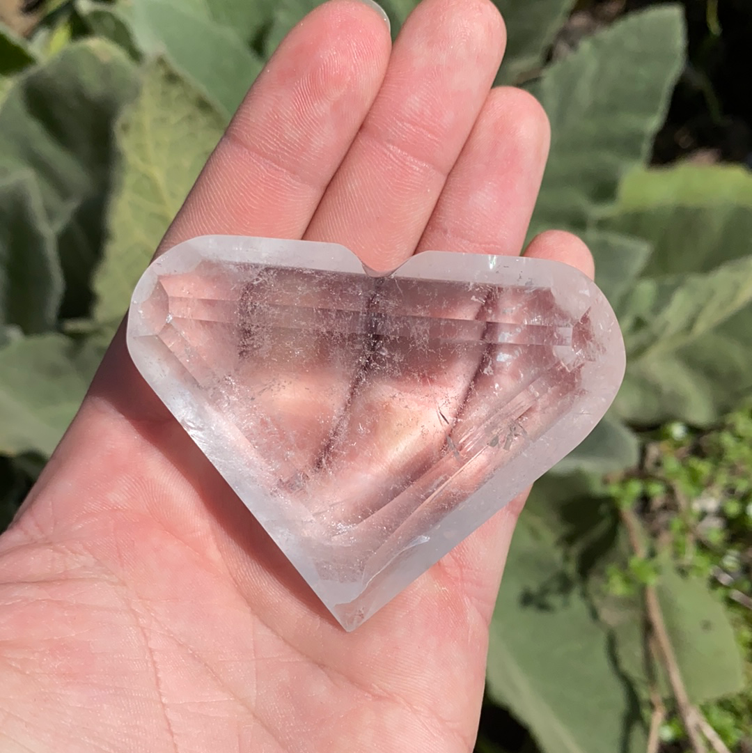 Clear Quartz Faceted Heart-HT3-9