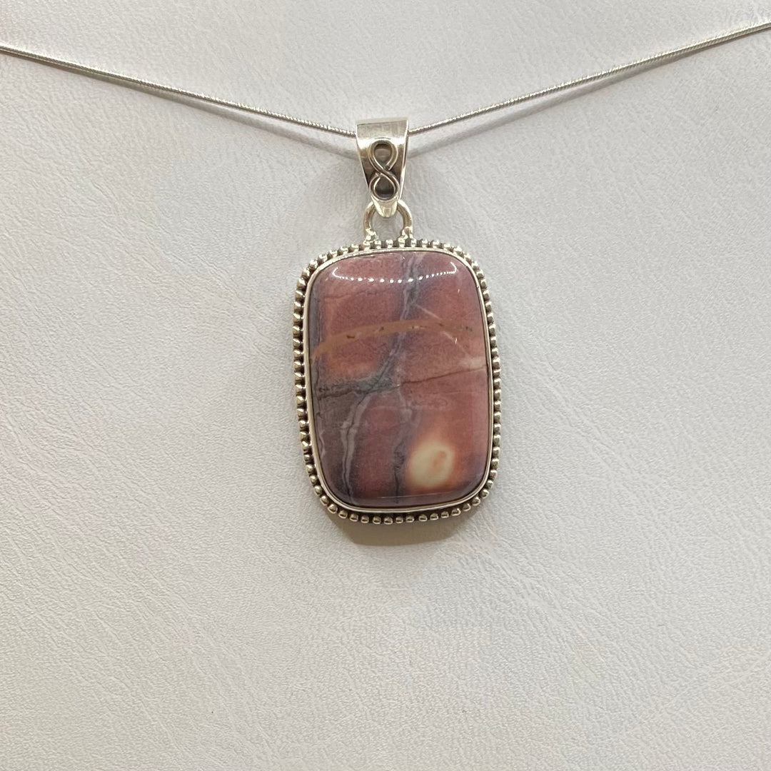 Porcelain Jasper SS Pendant-TM209