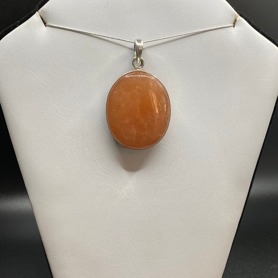 Orange Jade SS Pendant-TM213