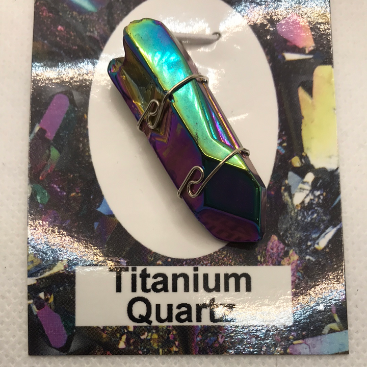 Quartz- Titanium Aura Wrapped Pendant