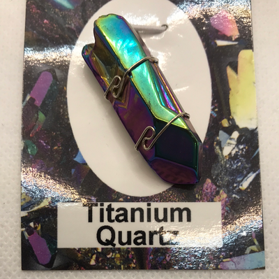 Quartz- Titanium Aura Wrapped Pendant