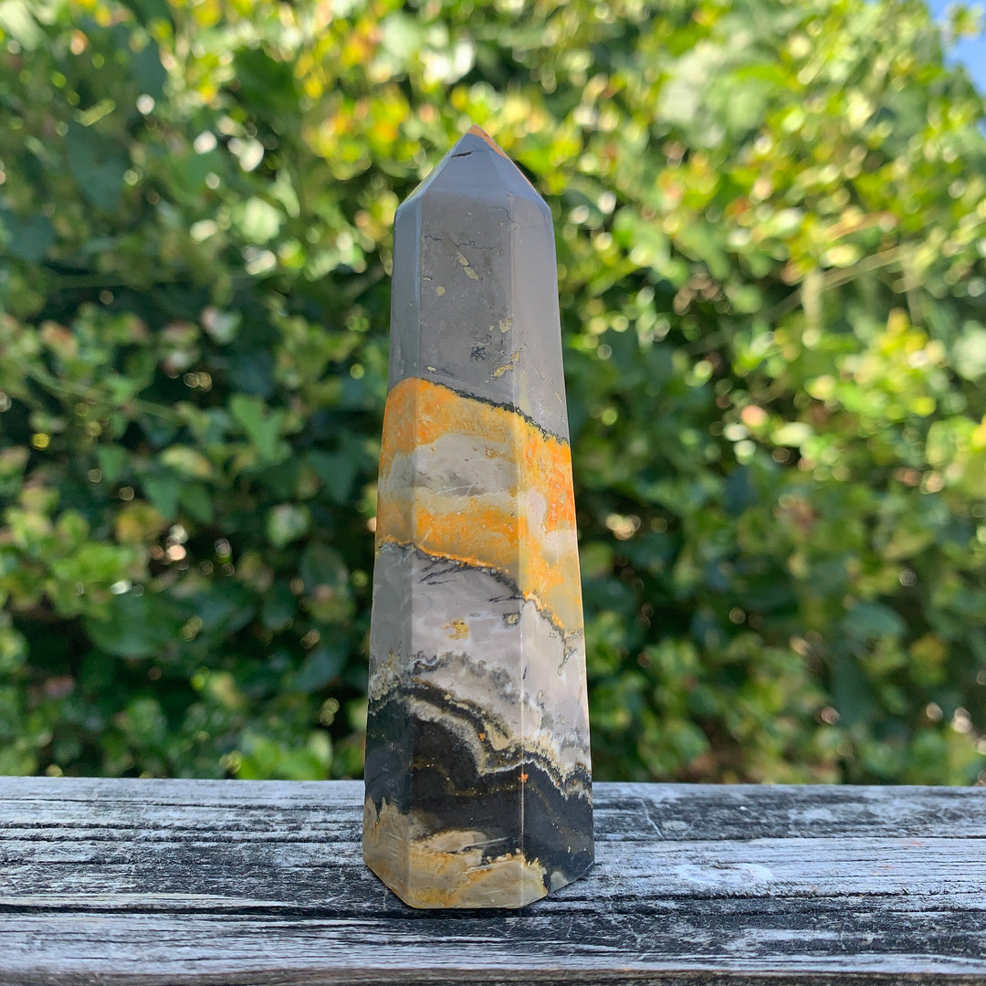 Bumblebee Jasper Obelisk 3"-4" OT4